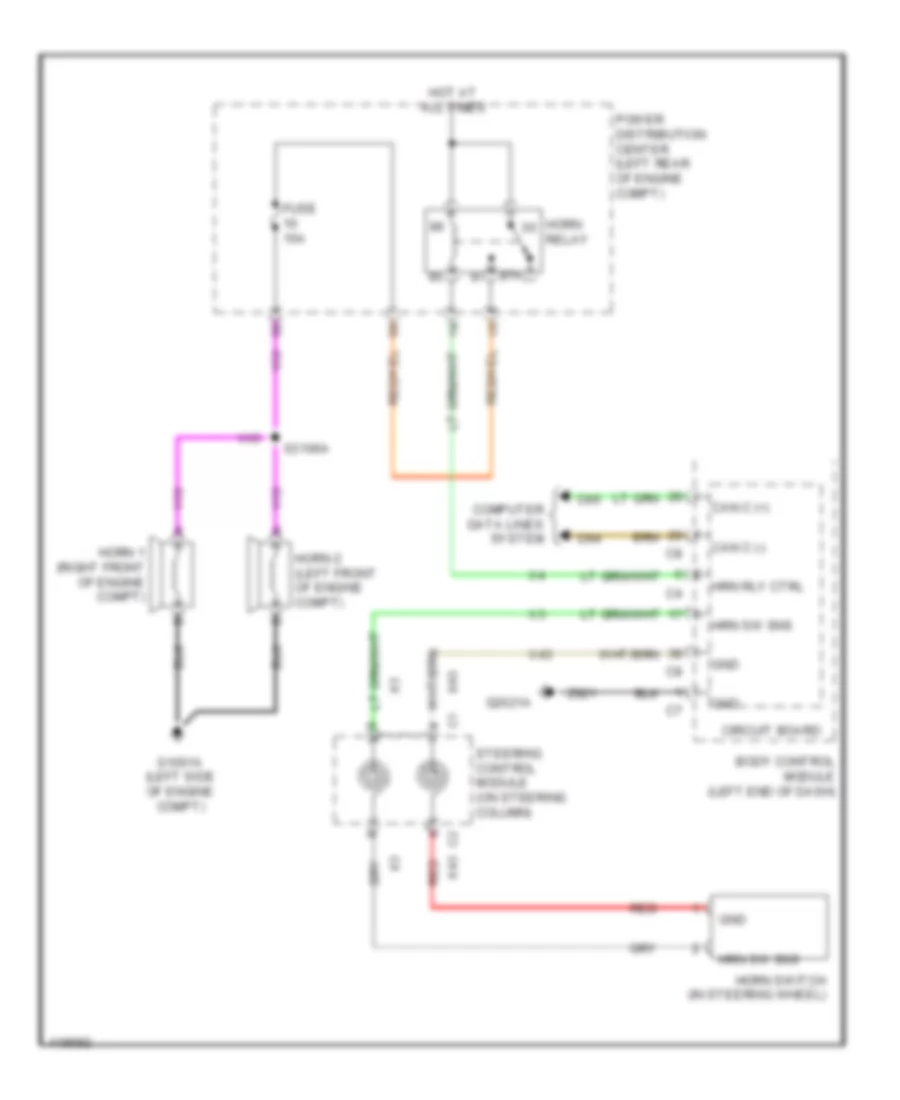 Horn Wiring Diagram for Fiat 500L Easy 2014
