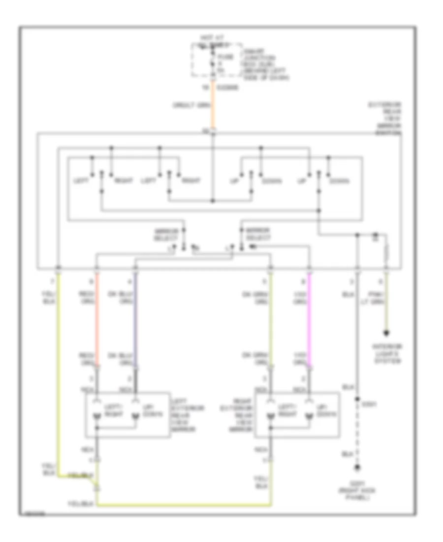 Электросхема привода зеркал, без Горячие Сигнальные Зеркала для Ford Freestar SES 2004