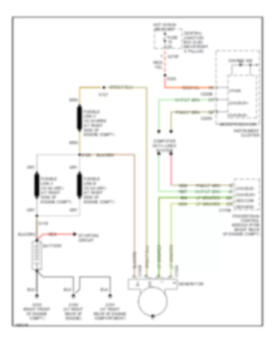 Электросхема Генератора для Ford Pickup F250 Super Duty 2004