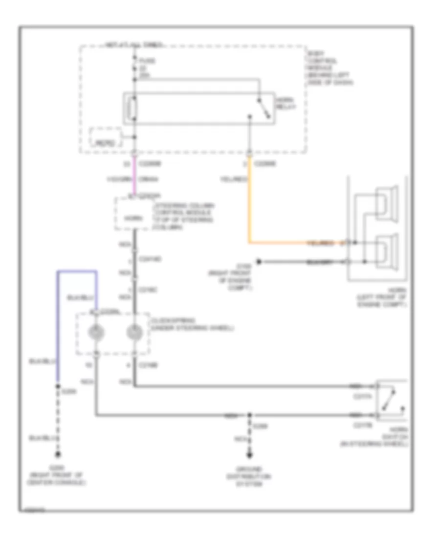 Электросхема звукового сигнал Гудка для Ford Flex Limited 2014