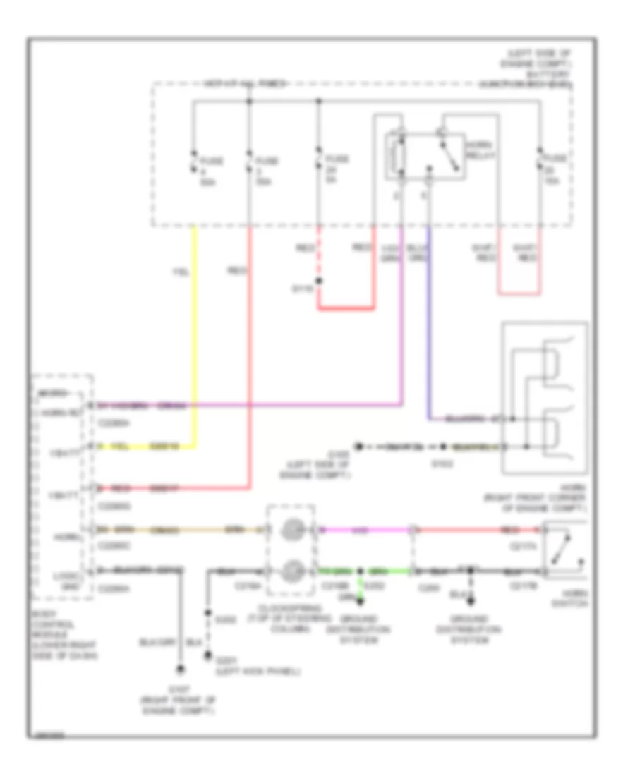 Электросхема звукового сигнал Гудка для Ford C-Max Energi 2013