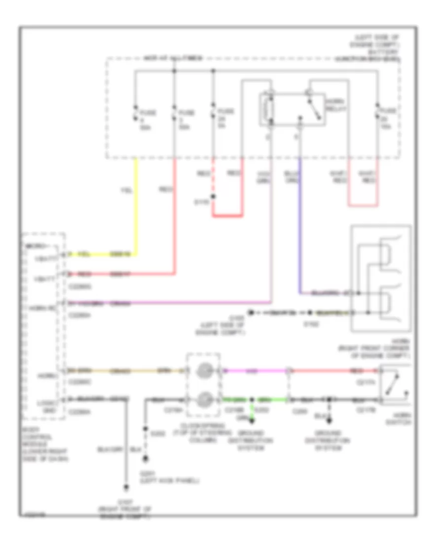 Электросхема звукового сигнал Гудка для Ford C-Max Energi SEL 2014