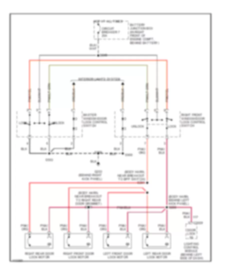 Электросхема центрального замка для Ford Crown Victoria S 1999