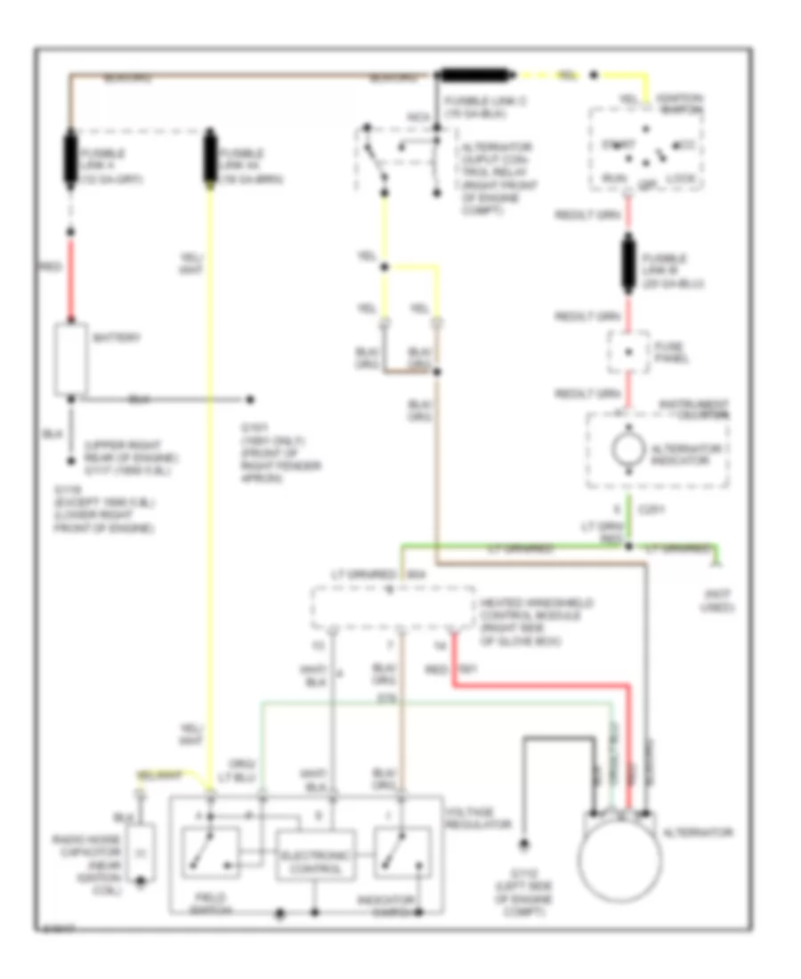 Электросхема Генератора, С Горячее Лобовое стекло для Ford LTD Crown Victoria LX 1991