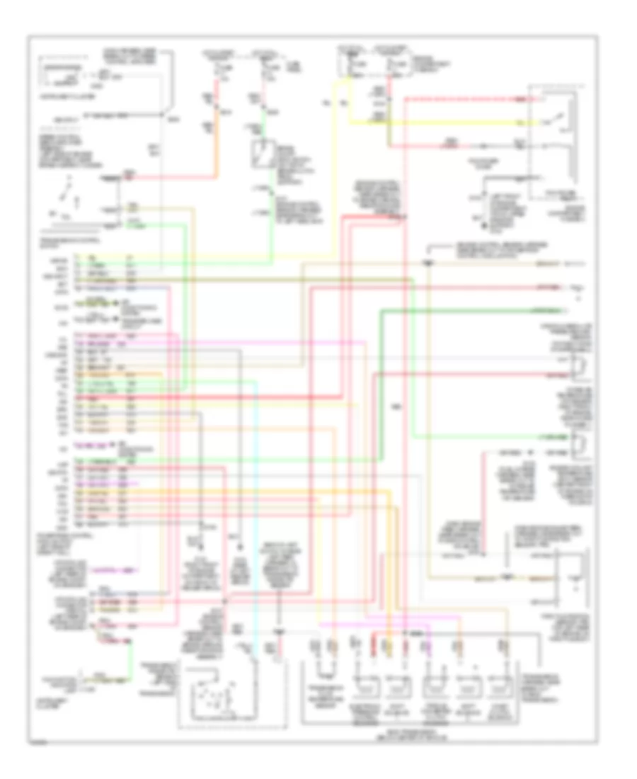 4.9L, Электросхема коробки передач АКПП, кроме Калифорнии для Ford Pickup F250 1995