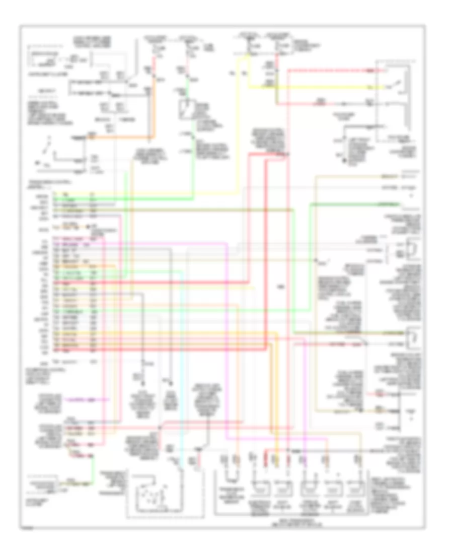 5.8L, Электросхема коробки передач АКПП, кроме Калифорнии для Ford Pickup F250 1995