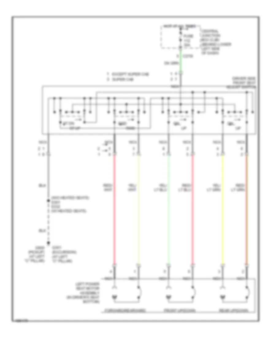 Электросхема привода водительского сиденья для Ford F450 Super Duty 2004