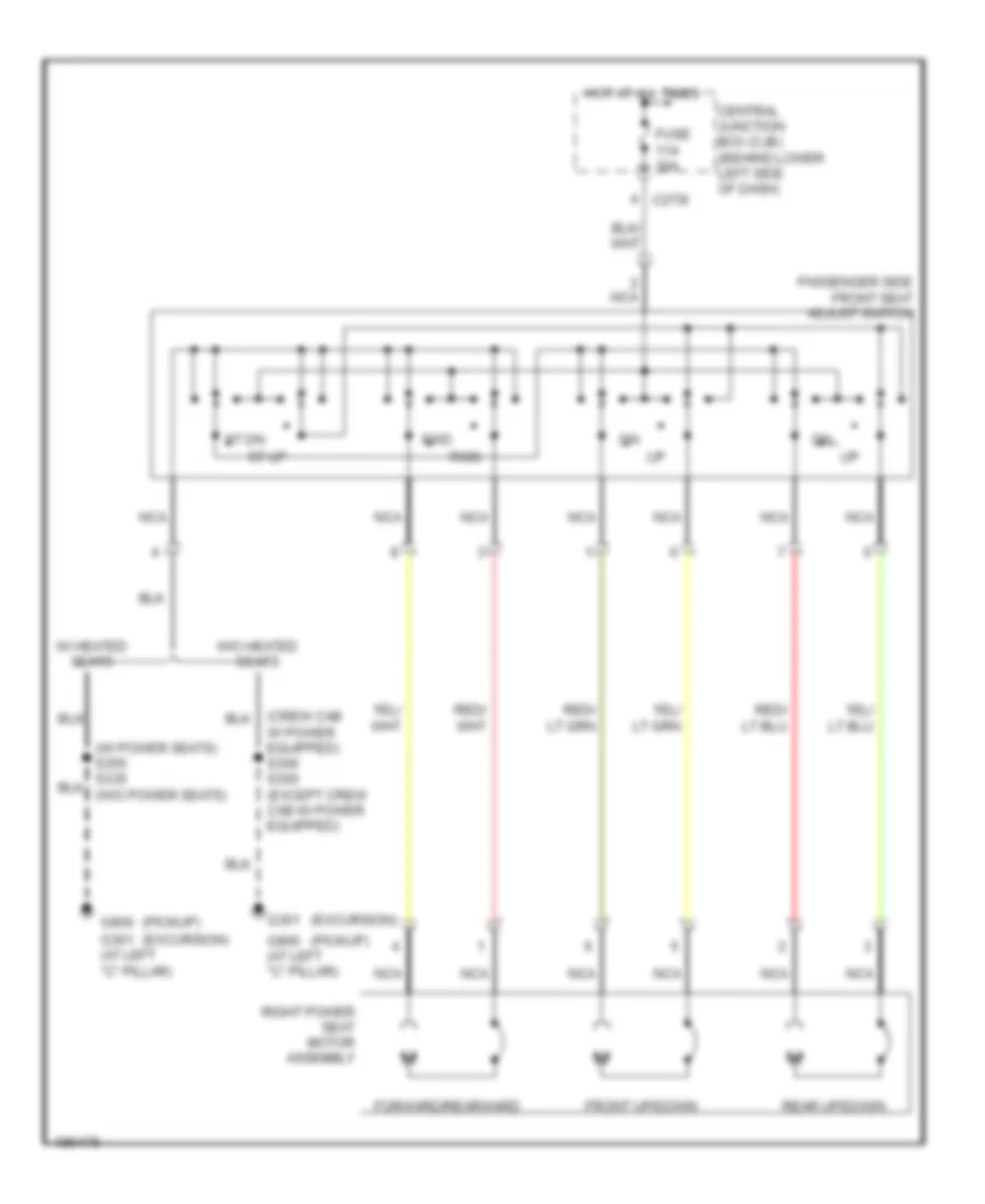 Электросхема привода пассажирского сиденья для Ford F450 Super Duty 2004