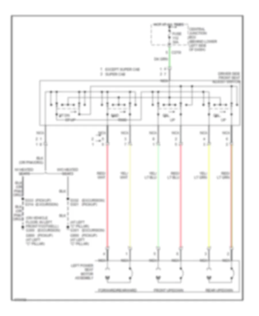 Электросхема привода водительского сиденья для Ford Excursion 2003