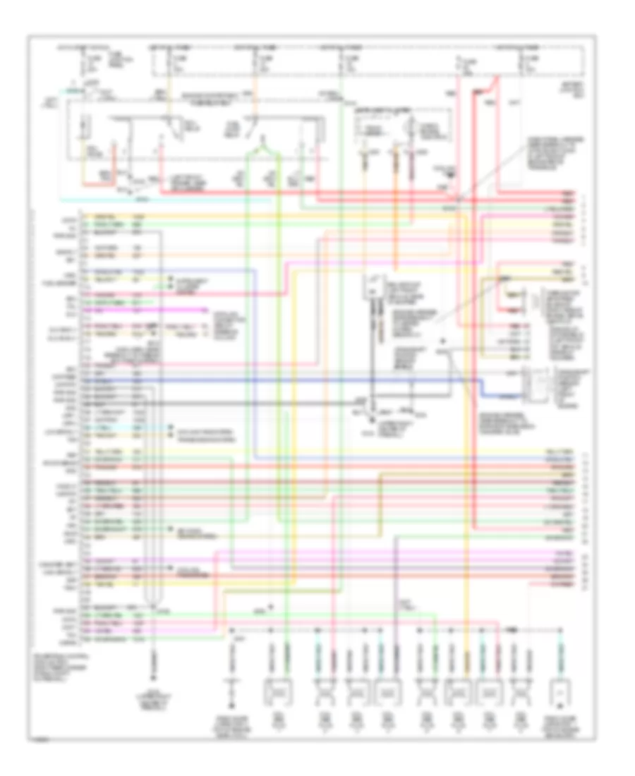 3.4L SHO, Электросхема системы управления двигателя (1 из 3) для Ford Taurus LX 1999