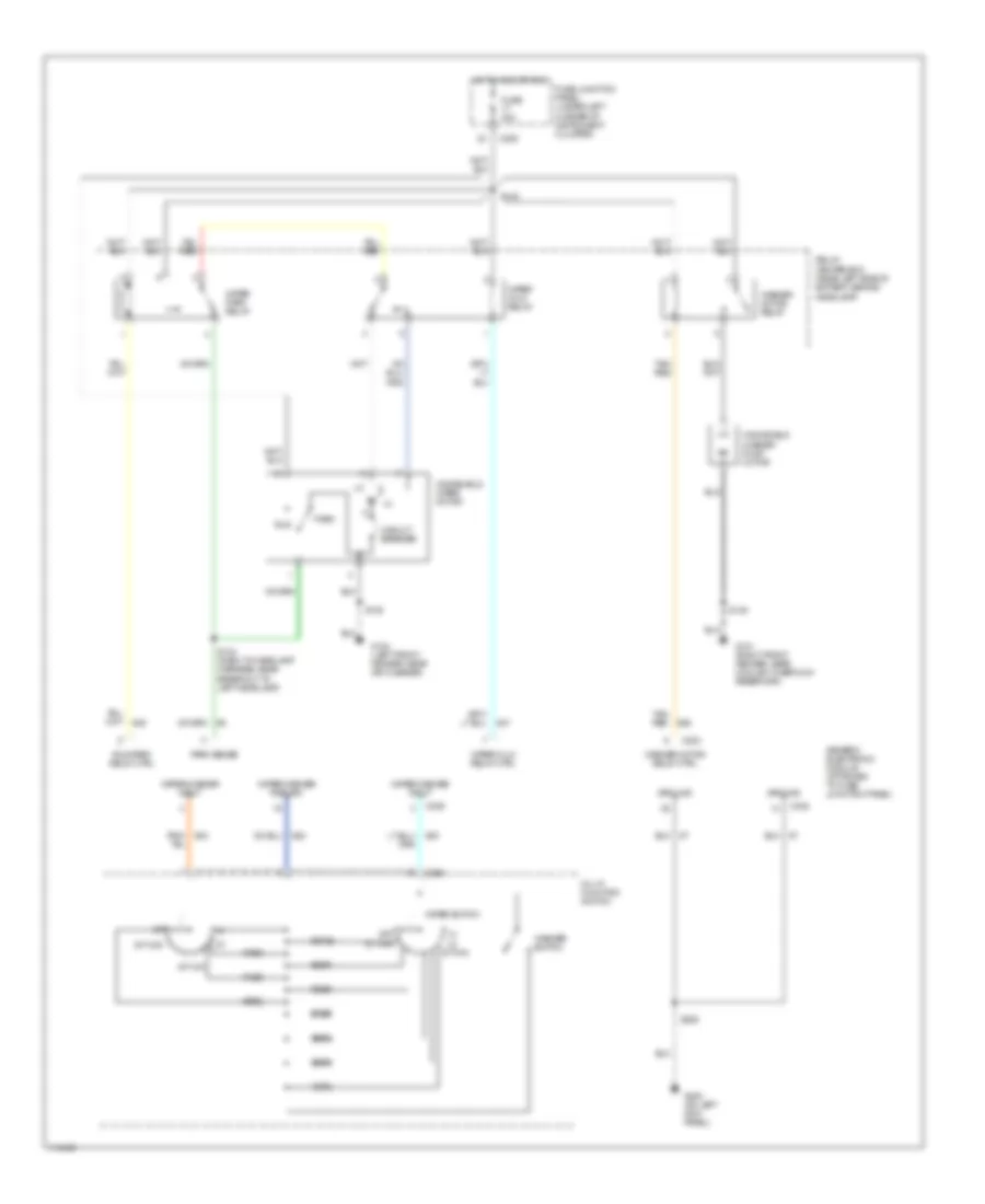 Электросхема передних стеклоочистителей дворников и омывателя лобового стекла для Ford Taurus LX 1999