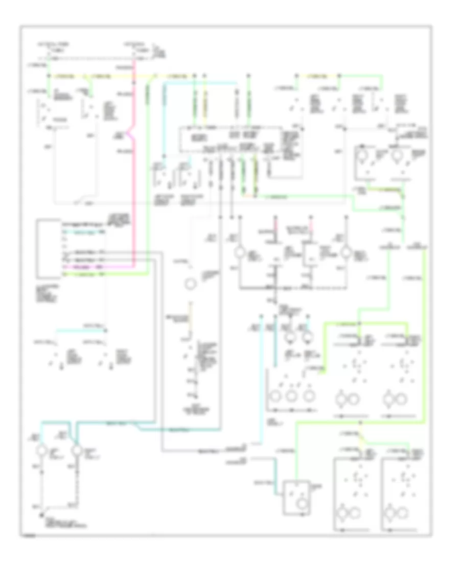 Электросхема ламп подсветки, Седан С Удаленный/Без ключа Вход для Ford Taurus LX 1993