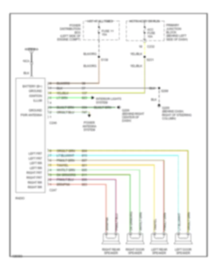 Все схемы для электропроводки Ford Thunderbird LX 1997 Wiring