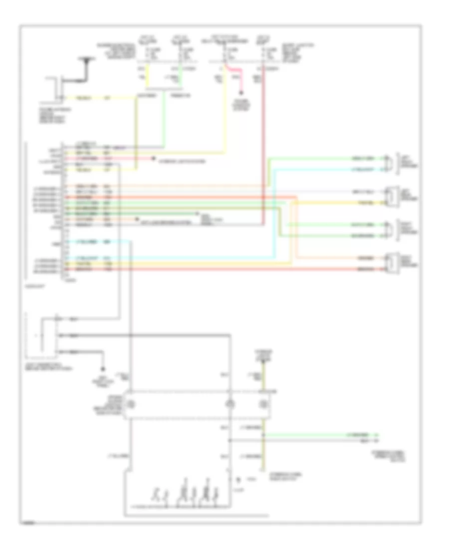 Radio Wiring Diagram, without Rear Controls for Ford Freestar 2004