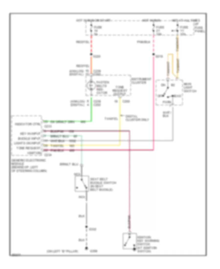 Warning System Wiring Diagrams for Ford Windstar GL 1997
