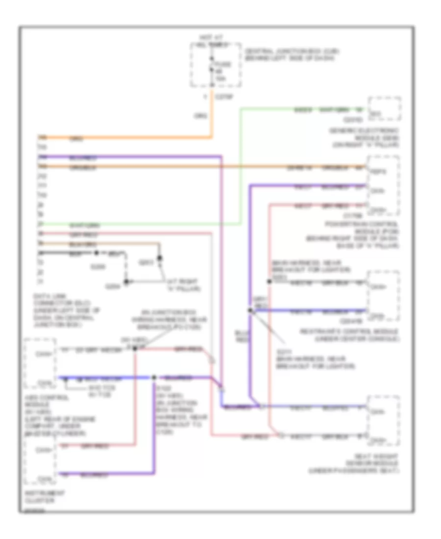 Computer Data Lines Wiring Diagram for Ford Focus ZX5 S 2005