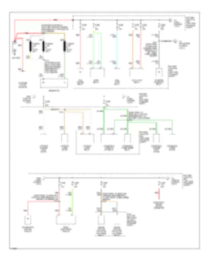 Power Distribution Wiring Diagram 1 of 4 for Ford Windstar SEL 1999