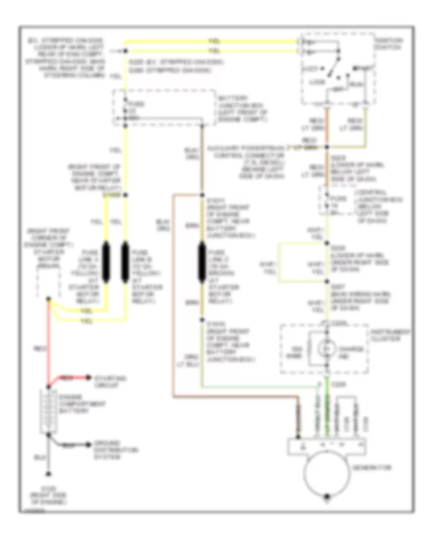 7.3L Diesel, Charging Wiring Diagram, without Dual Generators for Ford RV Cutaway E350 Super Duty 2001