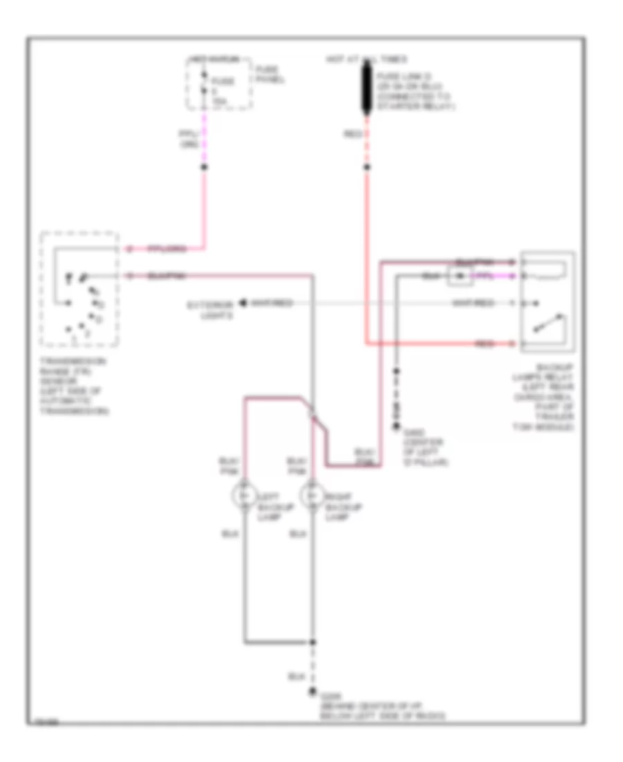 Back up Lamps Wiring Diagram for Ford Aerostar 1996