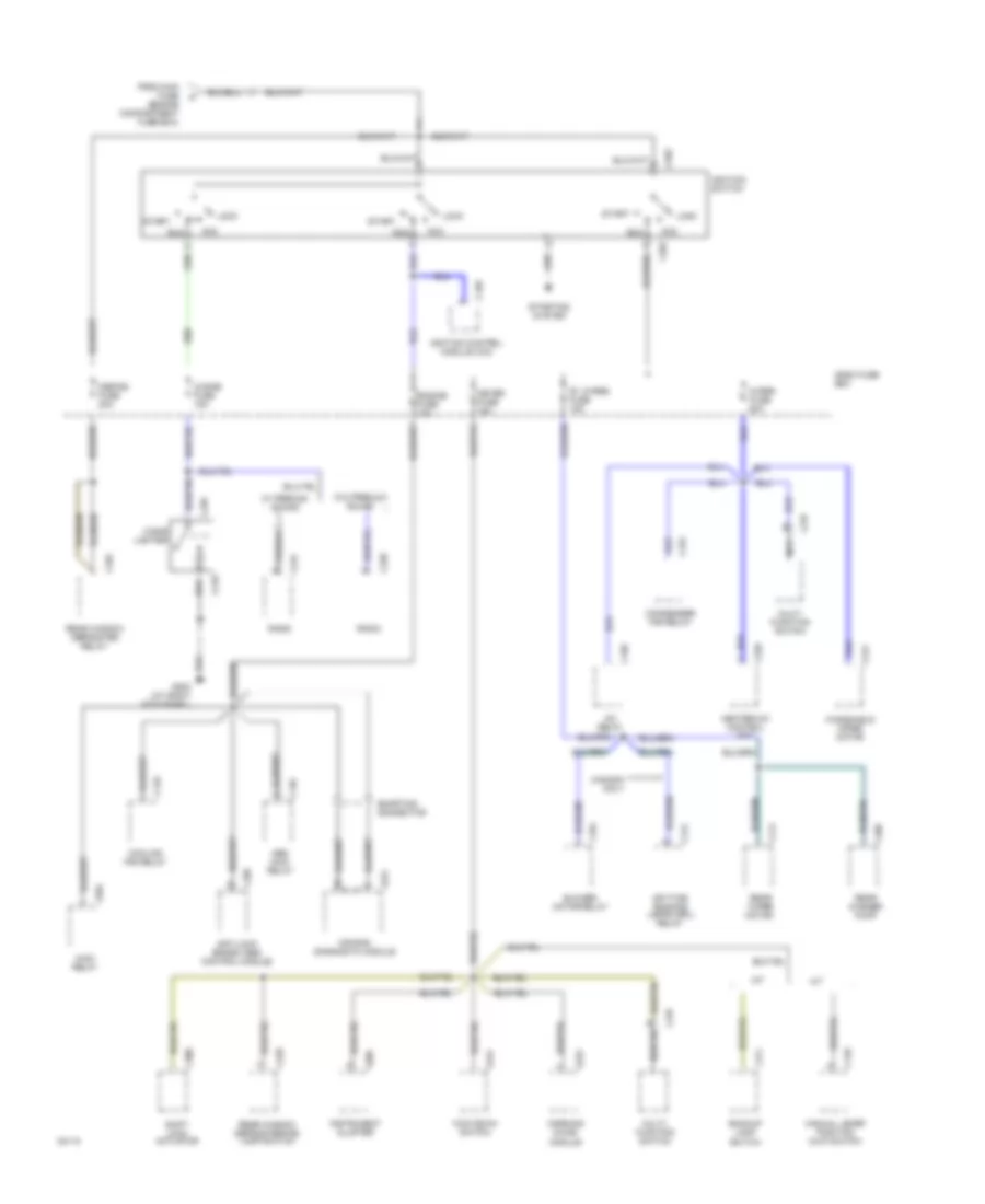 Power Distribution Wiring Diagram 2 of 2 for Ford Aspire SE 1994