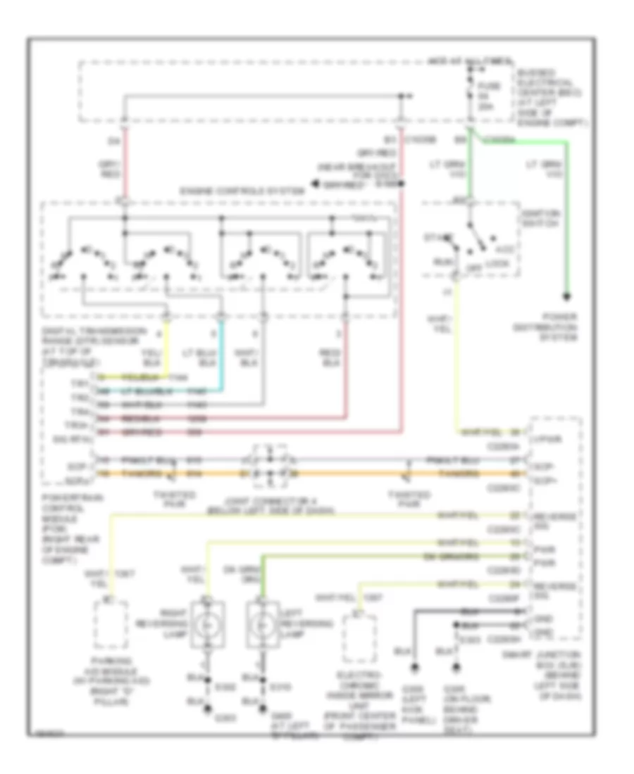 Back up Lamps Wiring Diagram for Ford Freestar Limited 2004