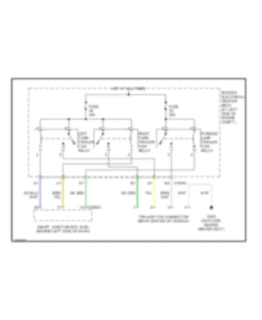Trailer Tow Wiring Diagram for Ford Freestar Limited 2004