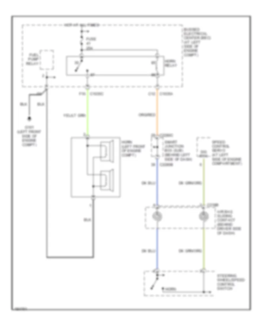 Horn Wiring Diagram for Ford Freestar Limited 2004