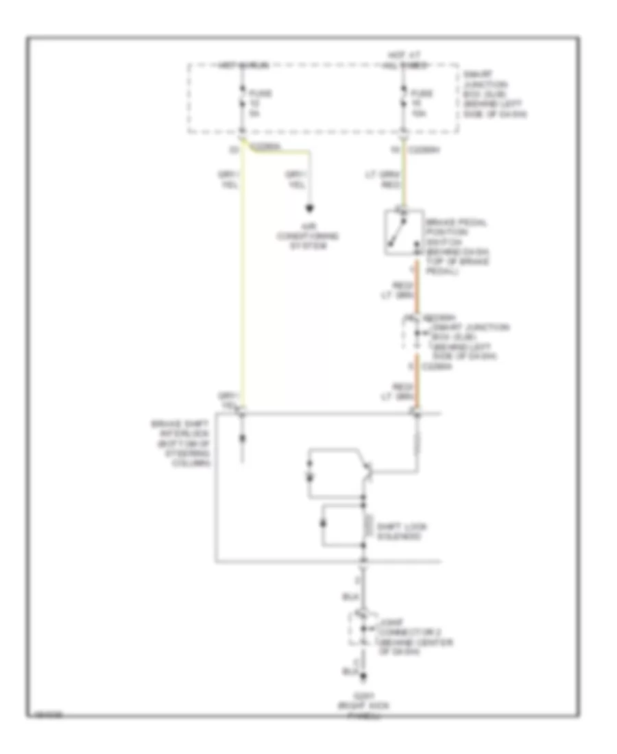 Shift Interlock Wiring Diagram for Ford Freestar Limited 2004