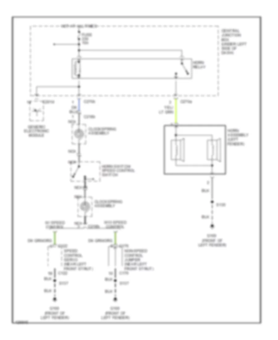 Horn Wiring Diagram for Ford Taurus LX 2001