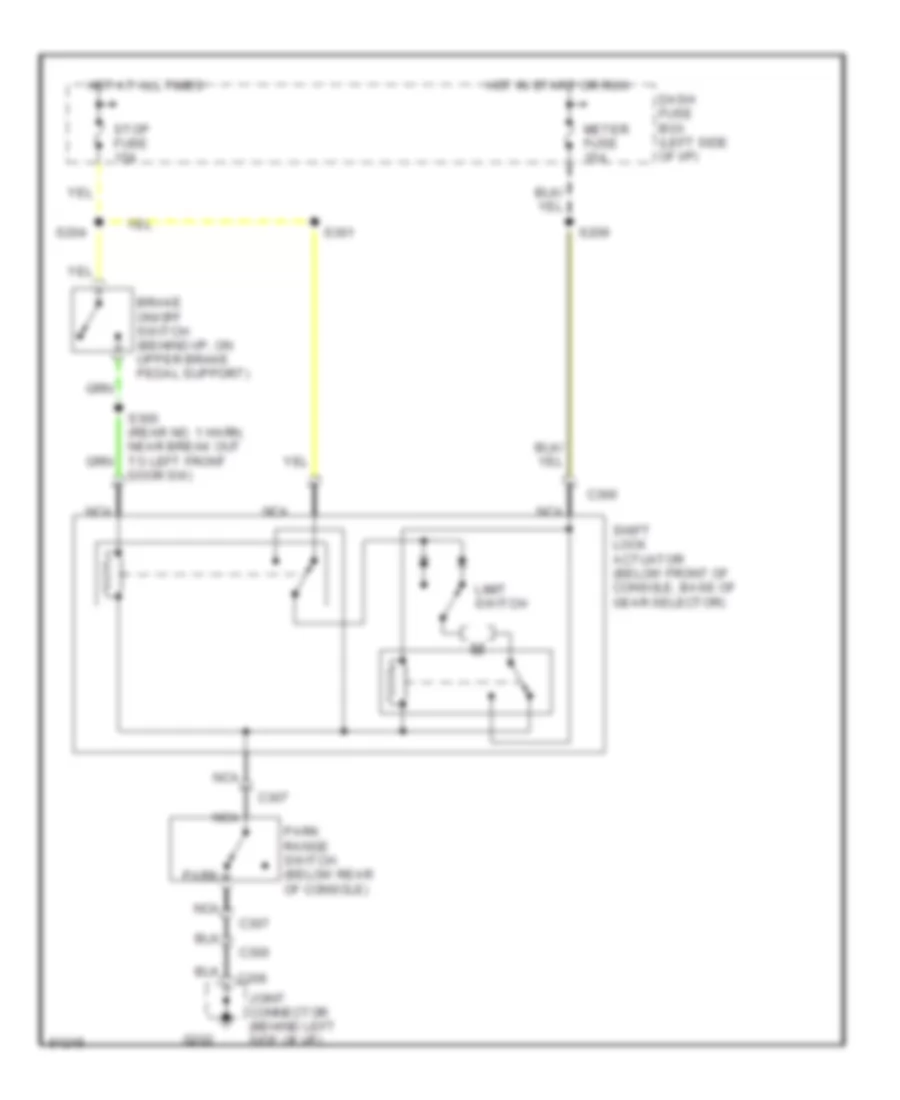 Shift Interlock Wiring Diagram for Ford Aspire 1996
