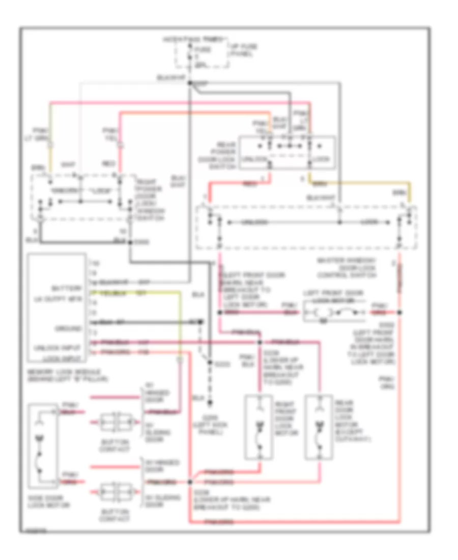 Door Lock Wiring Diagram with Memory Lock for Ford Club Wagon E150 1998