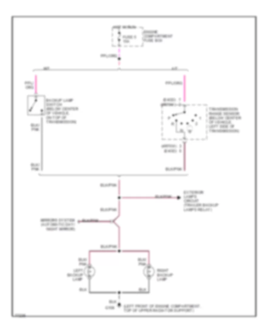 Backup Lamps Wiring Diagram for Ford Bronco 1996