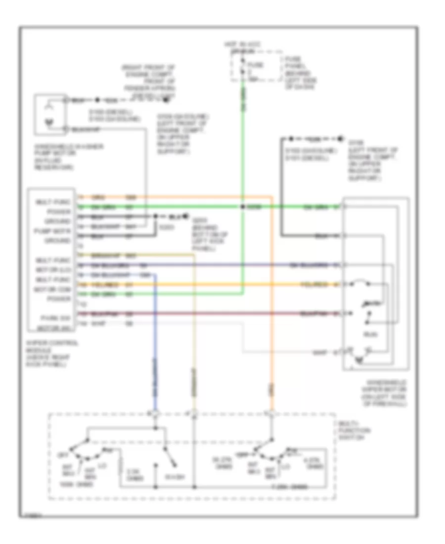WiperWasher Wiring Diagram for Ford Bronco 1996