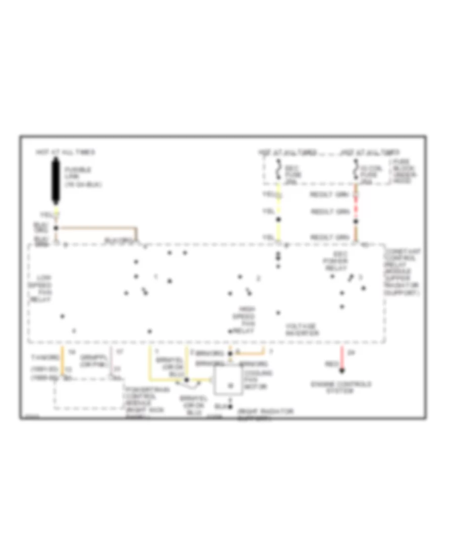 3.8L SC, Cooling Fan Wiring Diagram for Ford Thunderbird 1991