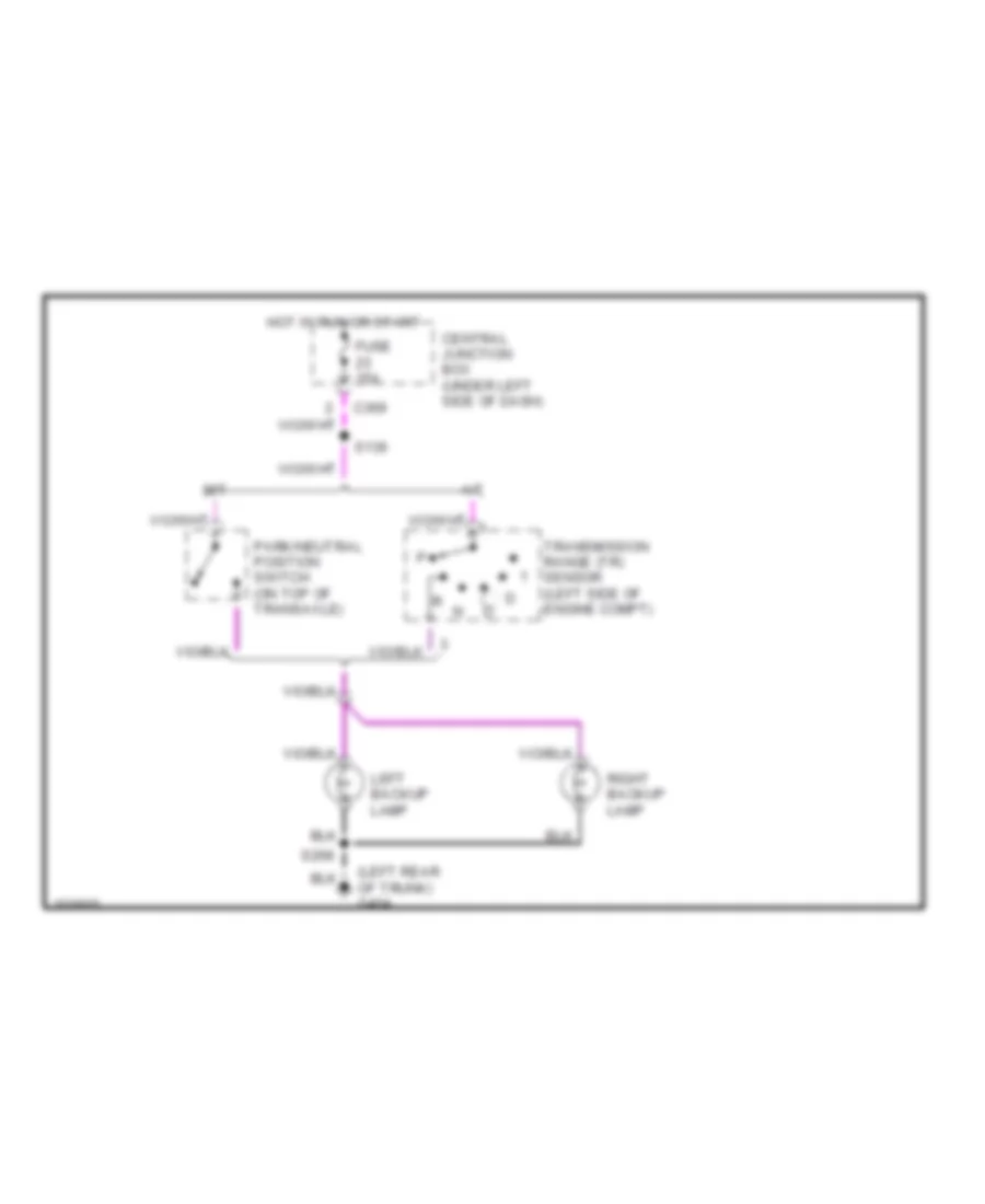 Back up Lamps Wiring Diagram for Ford Contour 1998