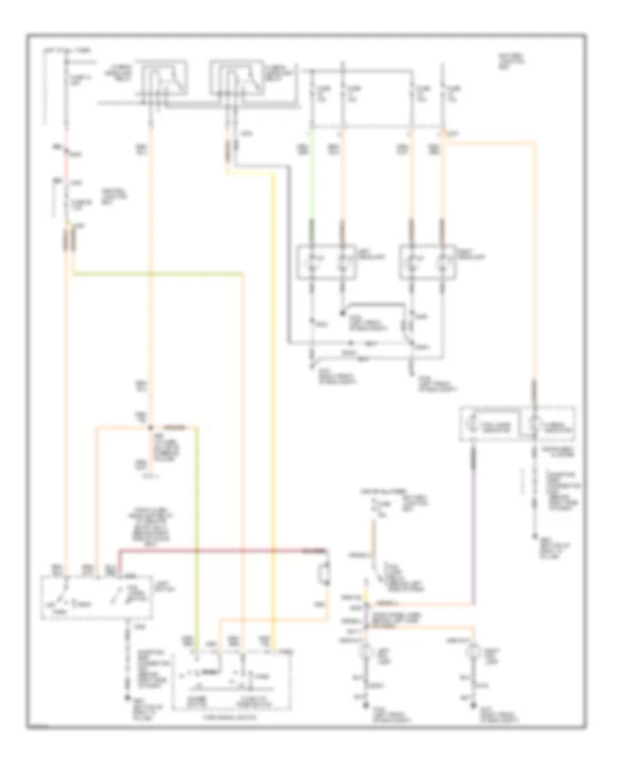HeadlampsFog Lamps Wiring Diagram, without DRL for Ford Contour 1998