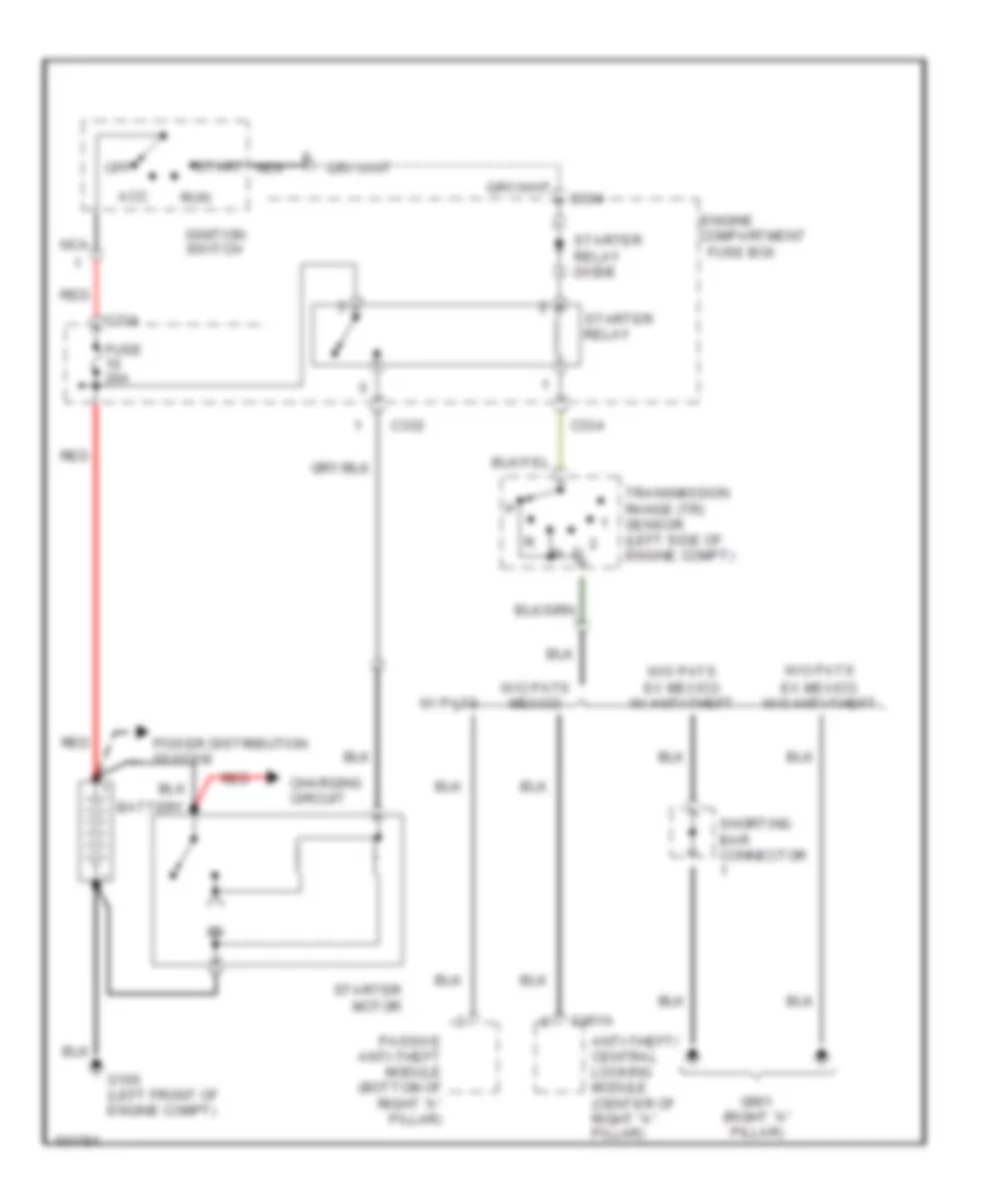 Starting Wiring Diagram, AT for Ford Contour 1998