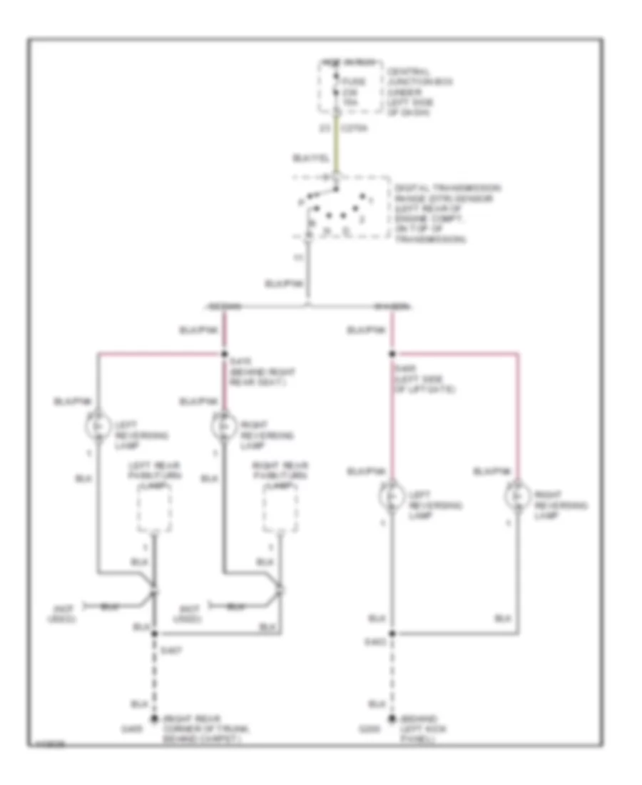 Back up Lamps Wiring Diagram for Ford Taurus SES 2001