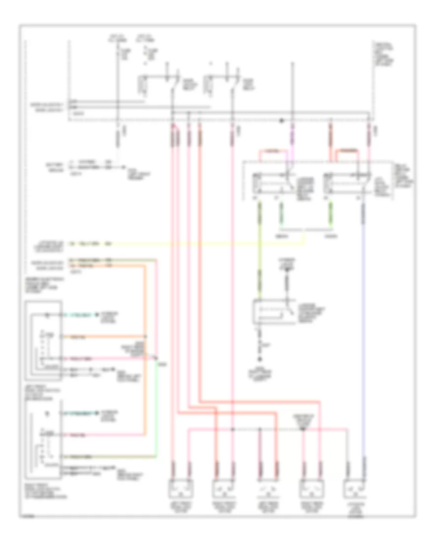 Power Door Lock Wiring Diagram, without Keyless Entry for Ford Taurus SES 2001