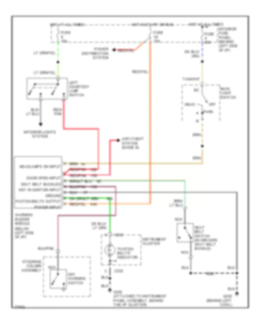 Warning System Wiring Diagrams for Ford Club Wagon E150 1996