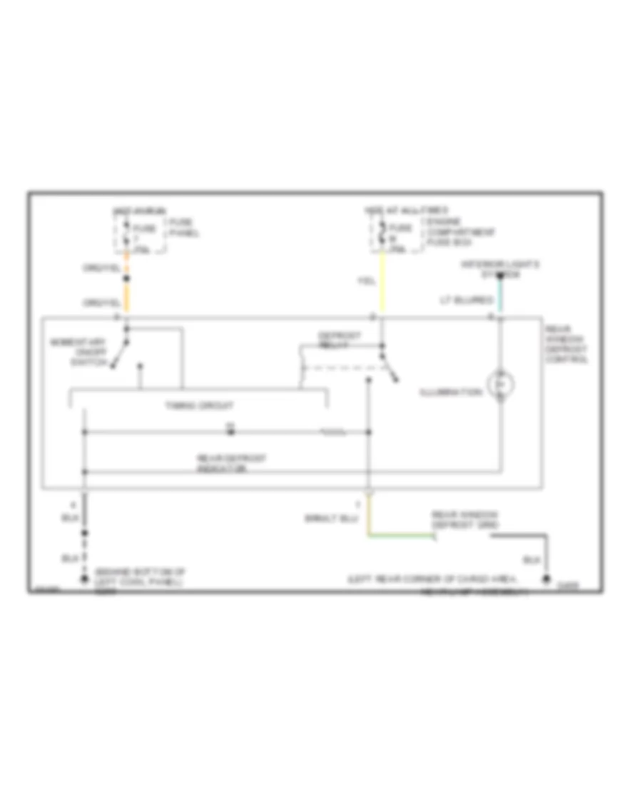 Defogger Wiring Diagram for Ford Bronco 1992