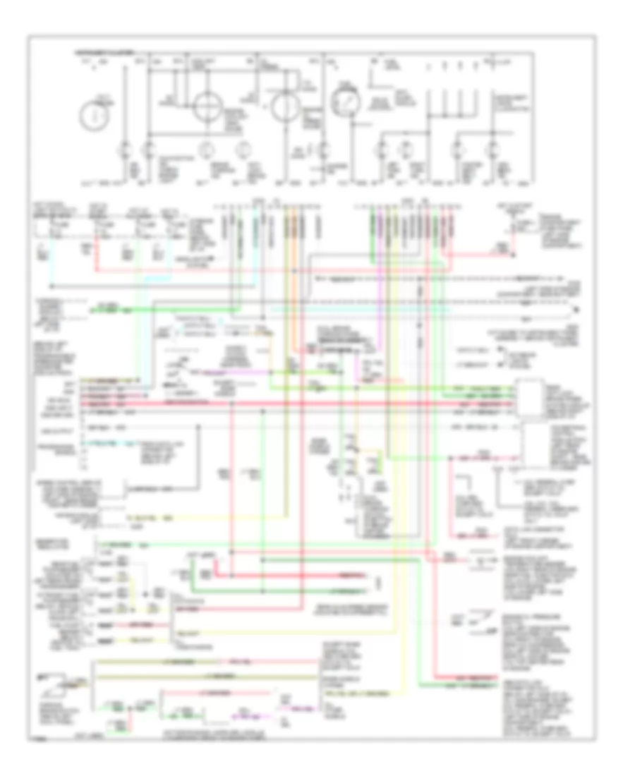 5.0L, Instrument Cluster Wiring Diagram, with Rear Wheel ABS for Ford Club Wagon E350 1996