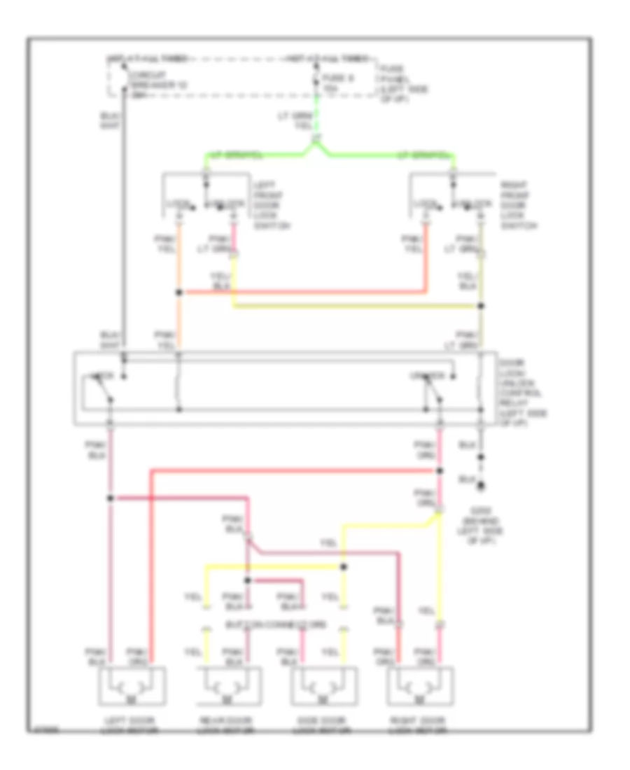 Power Door Lock Wiring Diagram for Ford RV Cutaway E350 1990