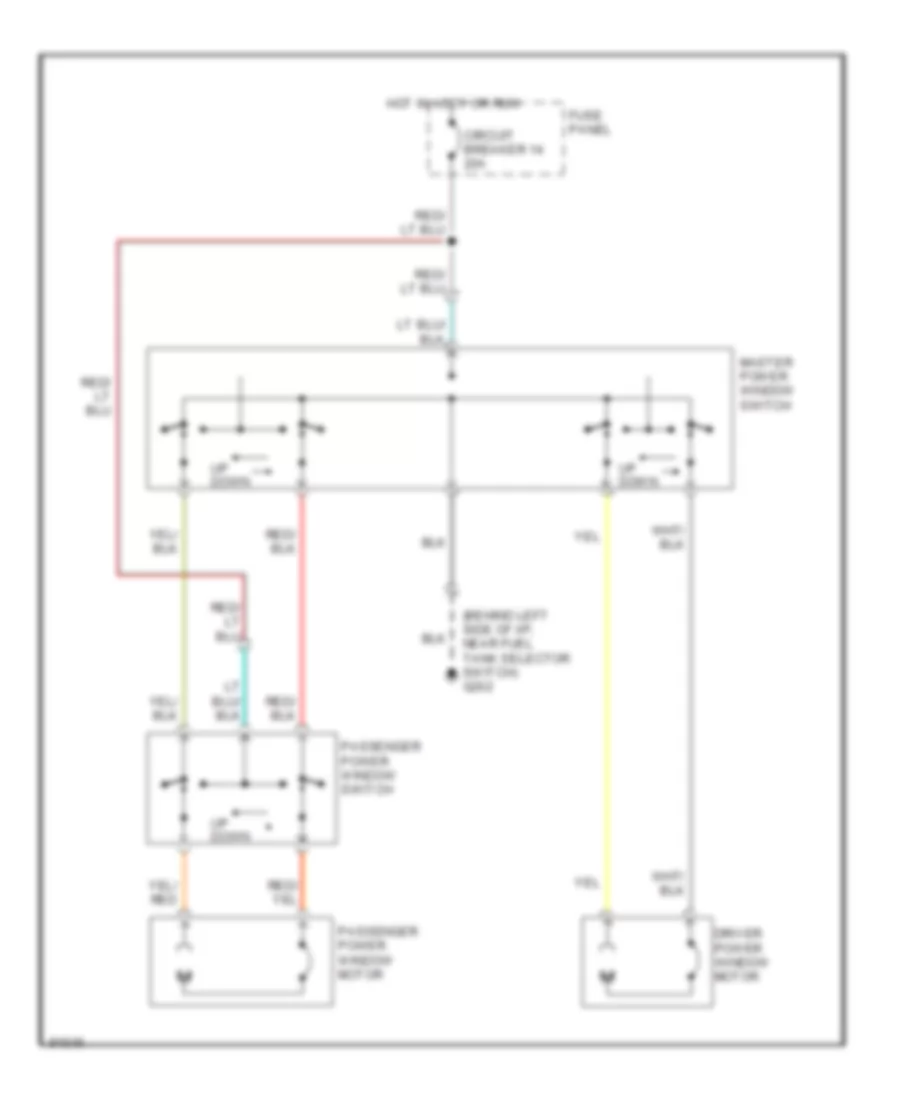 Power Window Wiring Diagram for Ford RV Cutaway E350 1990