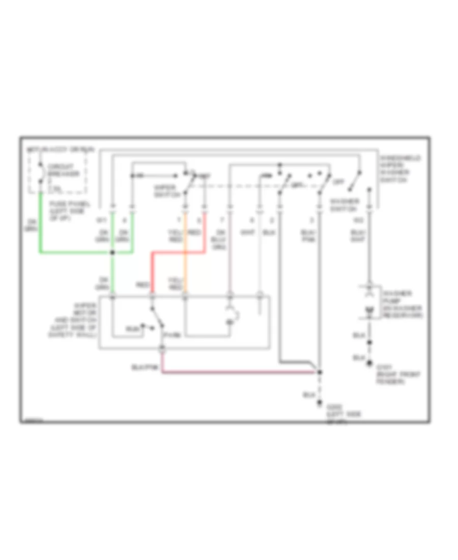 2 Speed Wiper Washer Wiring Diagram for Ford RV Cutaway E350 1990