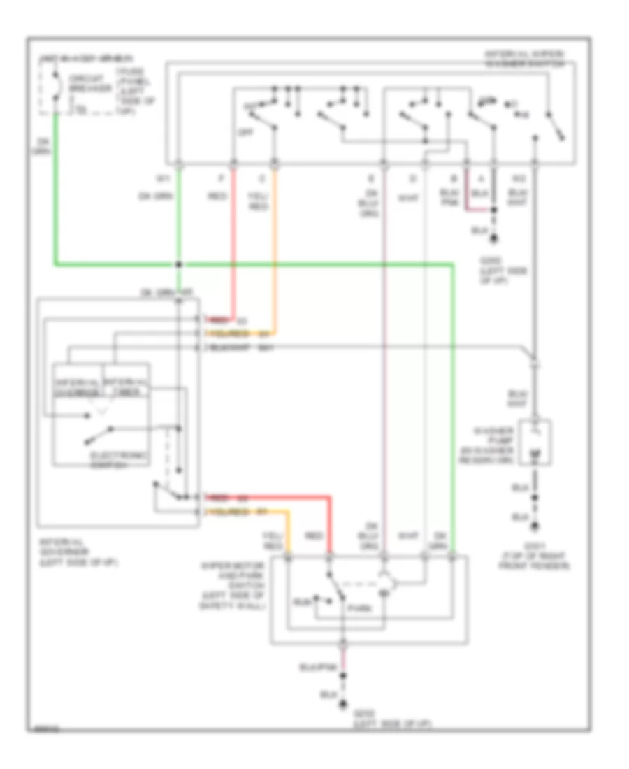 Interval Wiper Washer Wiring Diagram for Ford RV Cutaway E350 1990