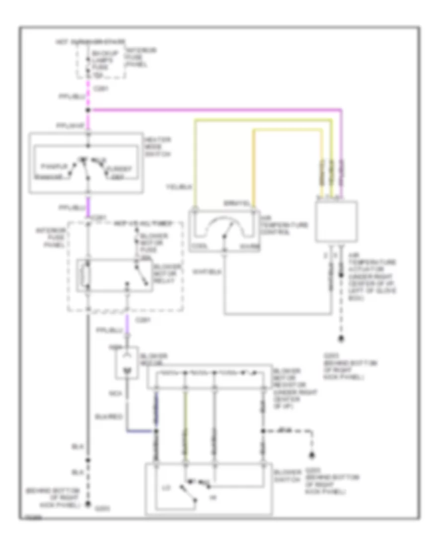 Heater Wiring Diagram for Ford Contour GL 1996