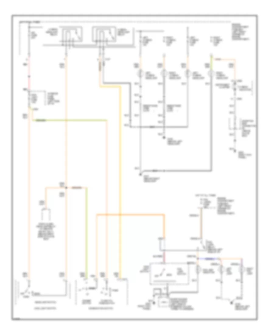 Headlight Wiring Diagram, without DRL for Ford Contour GL 1996