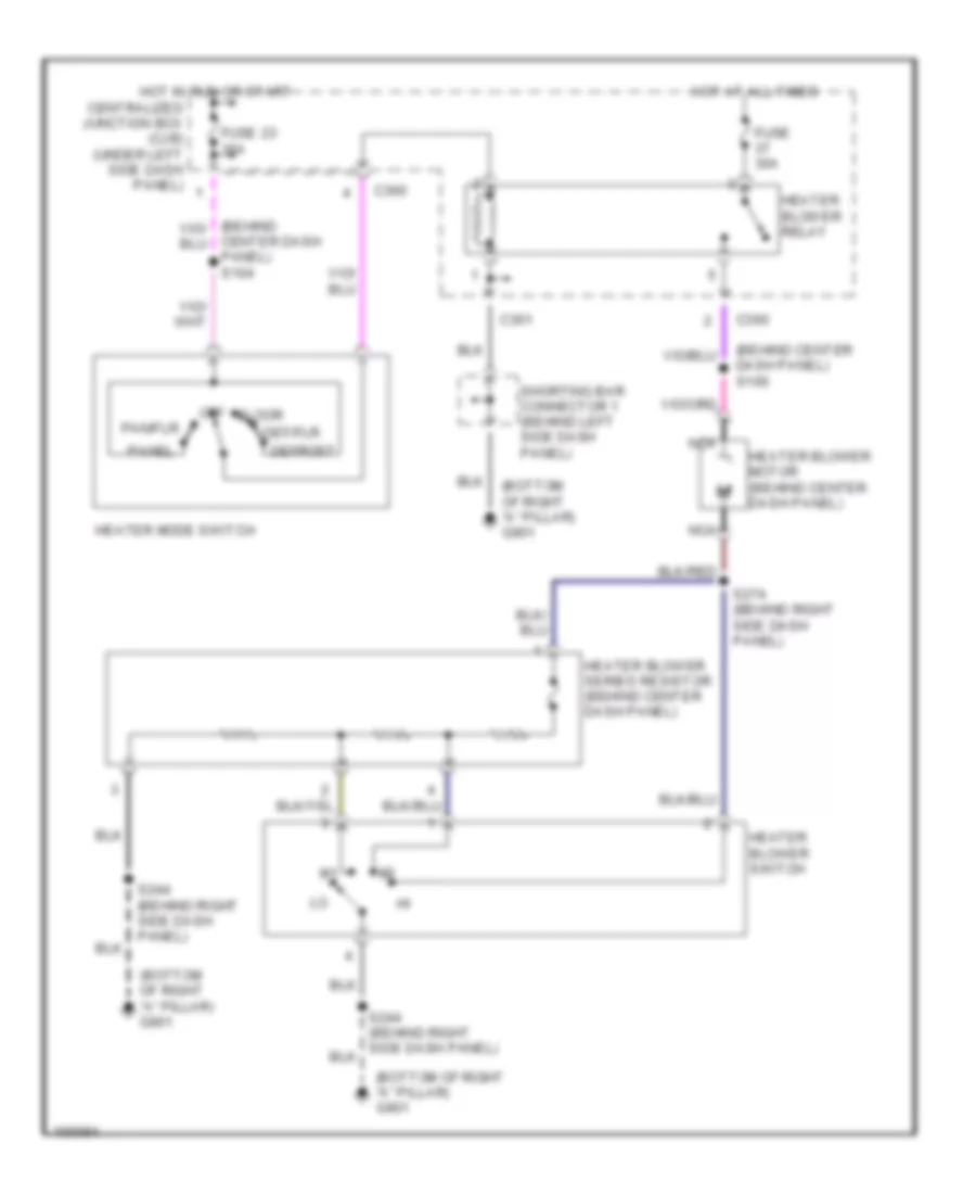 Heater Wiring Diagram for Ford Contour SE 1998
