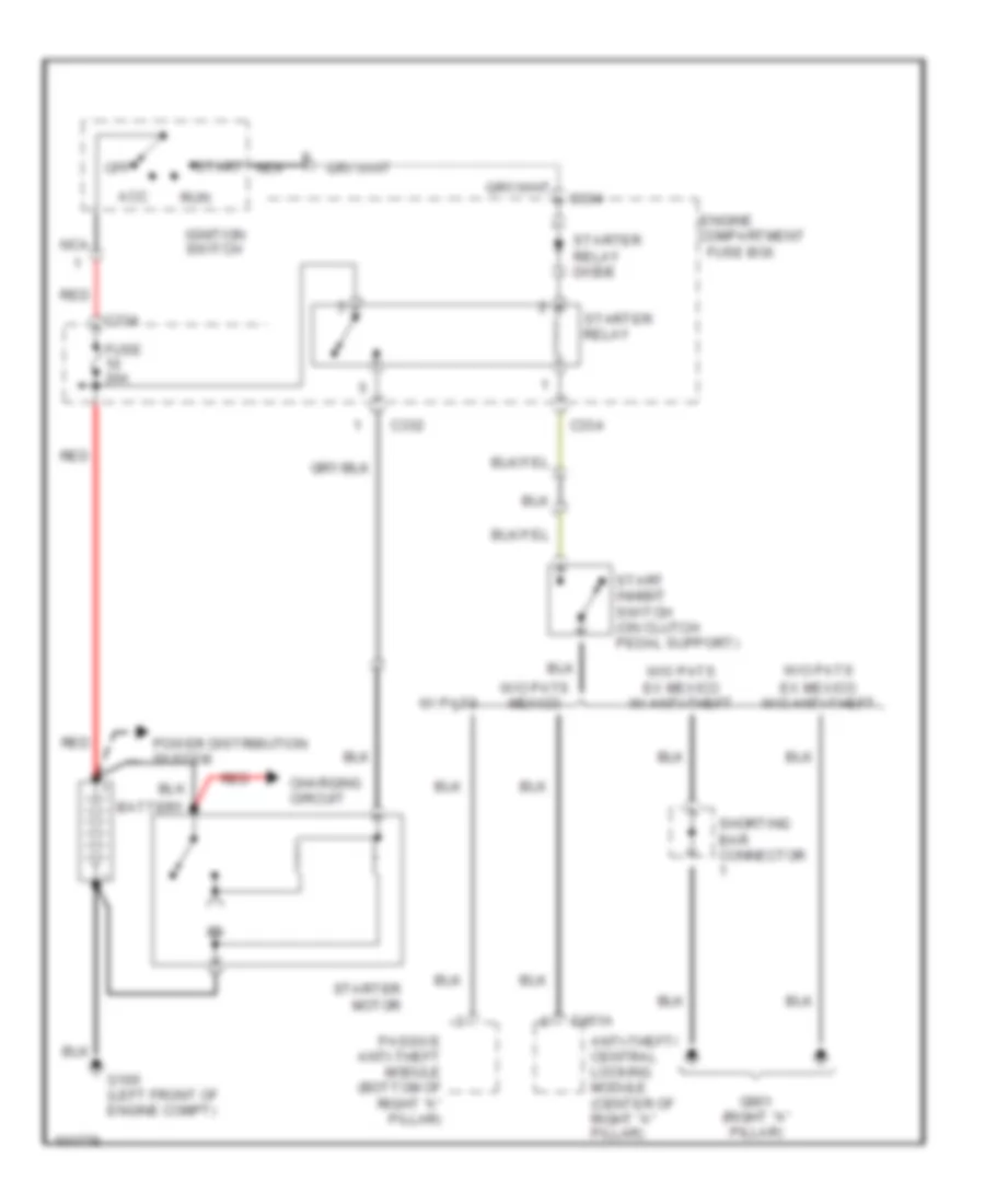 Starting Wiring Diagram, MT for Ford Contour SE 1998